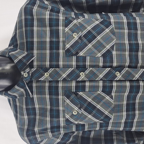 Nike SB Other - Nike SB Skateboarding gray & black w blue 2XL plaid flannel button-up shirt